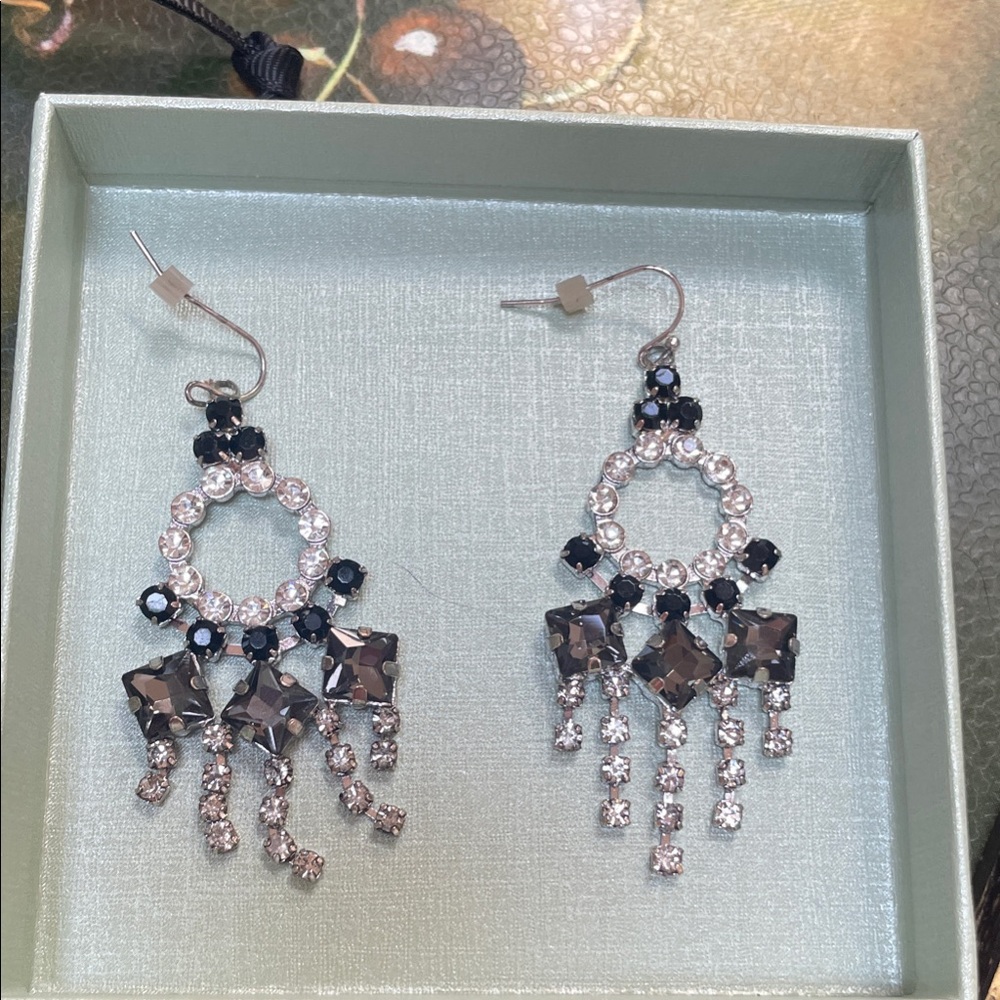 Lulu Frost Black and Silver Chandelier Earrings